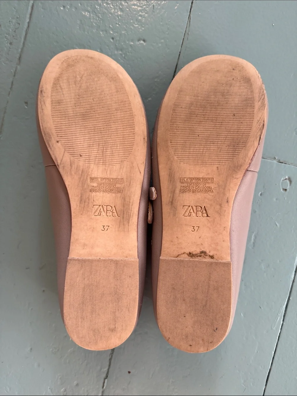 Zara Girls Blush T-Strap Dress Shoes size 37